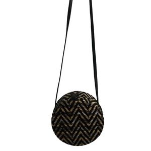 Lionel Javana Rattatan Chevron Circle Crossbody Bag